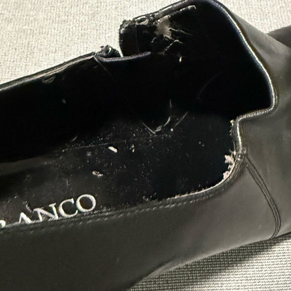 Franco Sarto black faux leather dress booties W/square toe and block heel 9.5 - Picture 9 of 11